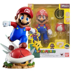 BANDAI 12CM Game Super Mario Toys Mario Run GK Figures Mario Bros Action Figures Scene Mario PVC Figures Stars Model 1