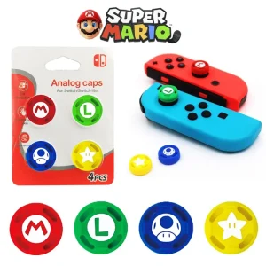 Super Mario Bros Switch Thumb Stick Grip Cap Cover for Nintendo Switch Oled NS Joy-con Buttons Case Mushroom Joycon Accessories 1
