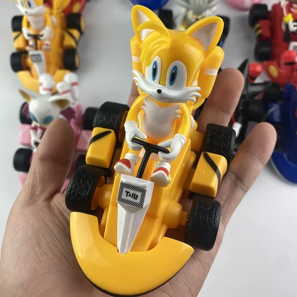 Sonic the Hedgehog Toy Car Model Sliding Racing Cars Cartoon Game Anime Pull-back vehicle fun Collecting Toys Gifts 5