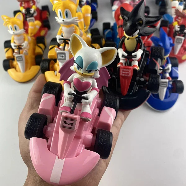 Sonic the Hedgehog Toy Car Model Sliding Racing Cars Cartoon Game Anime Pull-back vehicle fun Collecting Toys Gifts 3
