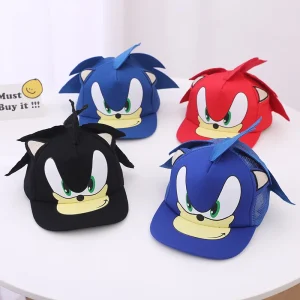 Children's Hat Sonic Baseball Cap Spring and Autumn New Cartoon Flat Brim Hat for Boys and Girls Super Sonic Mouse Hip-Hop Hat 1