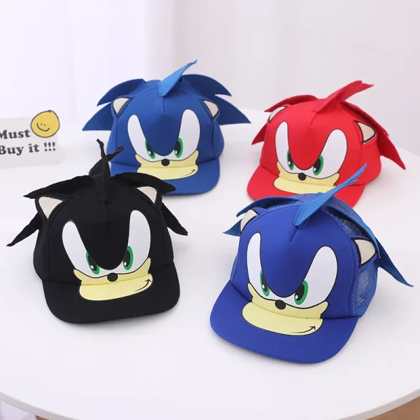 Children's Hat Sonic Baseball Cap Spring and Autumn New Cartoon Flat Brim Hat for Boys and Girls Super Sonic Mouse Hip-Hop Hat 1