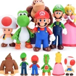 Super Mario Action Figure Toys Mario Bros Luigi Yoshi Donkey Kong Wario Figurine Collection Model Ornaments Birthday Gfits 1