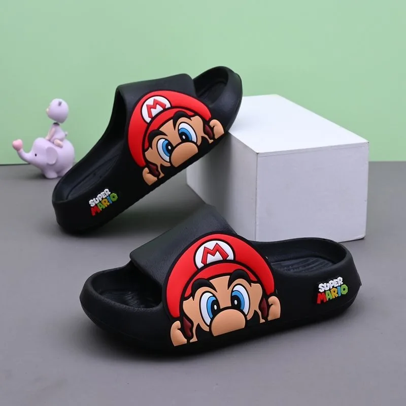 Super Mario Bros children's slippers new Mario boys' indoor, medium and large children's anti-slip home soft bottom outer wear 4