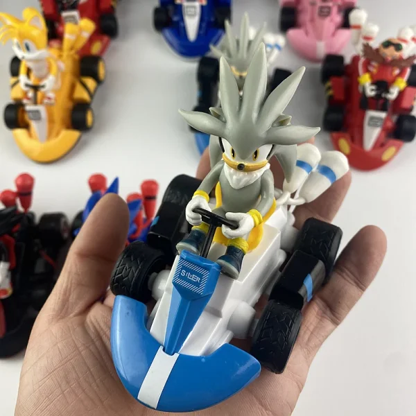 Sonic the Hedgehog Toy Car Model Sliding Racing Cars Cartoon Game Anime Pull-back vehicle fun Collecting Toys Gifts 2