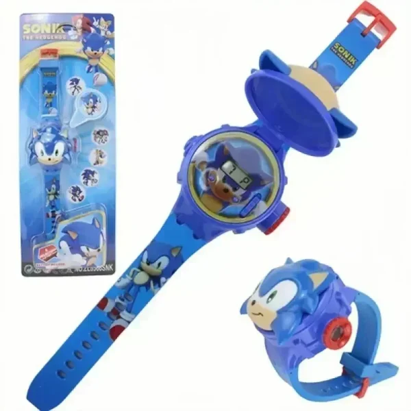Cartoon Sonics 24 Pattern Projection Watch Anime Electronic Clock Projector Toy Children Flip Toy Watch Birthday Gift 1