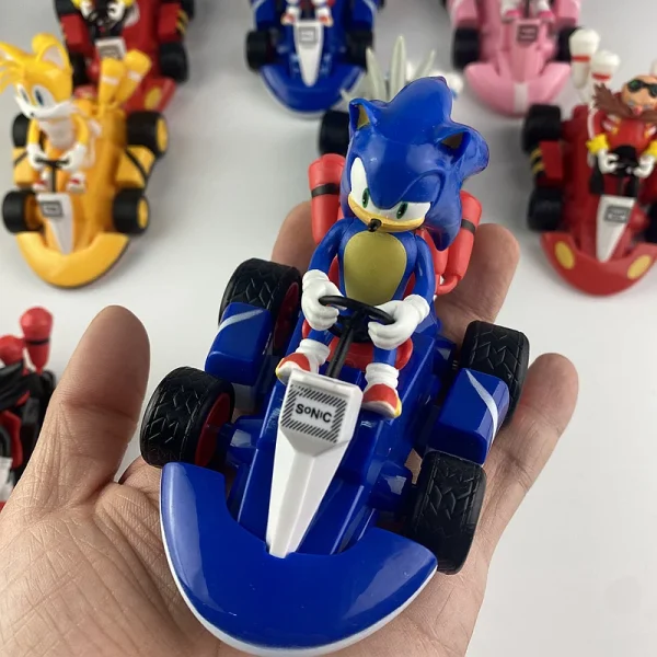 Sonic the Hedgehog Toy Car Model Sliding Racing Cars Cartoon Game Anime Pull-back vehicle fun Collecting Toys Gifts 4