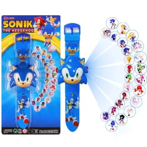 Sonic The Hedgehog Cartoon 24 Pattern 3D Projection Watch Kids Flip Toy Watchs Anime Electronic Clock Projector Toy Birthday Gif 1