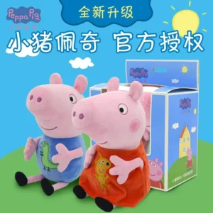 Original Box 2PCS/SET Peppa Pig 19cm Peppa George Mr dinosaur Teddy Bear Plush Toy Hot sale Children Birthday Christmas Gift 1