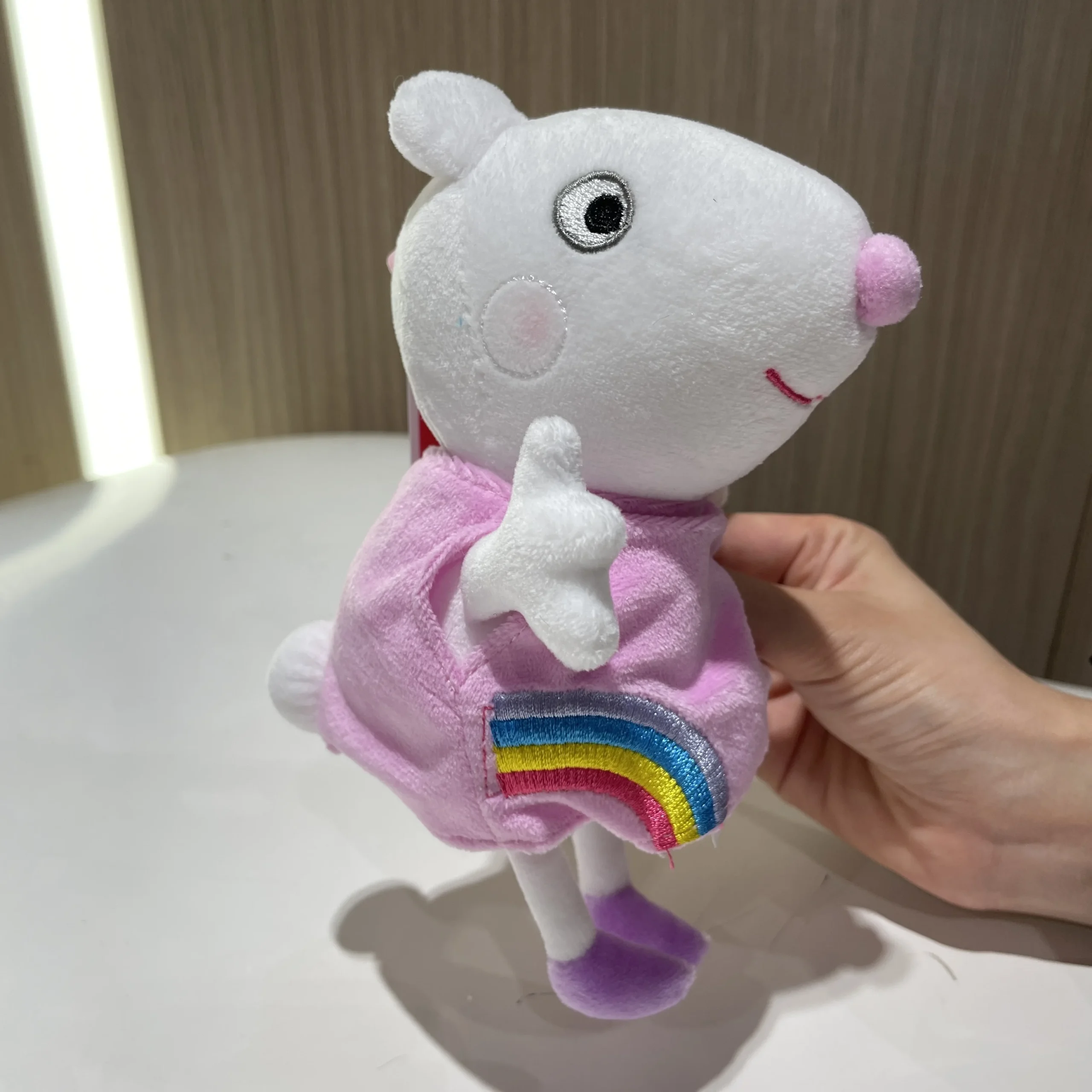 16-19CM Genuine Peppa Pig Bundle pocket 8 Friends Daddy Mammy Peppa George Plush Bahs Stuffed Dolls Pajamas Peppa Kids Gift 6