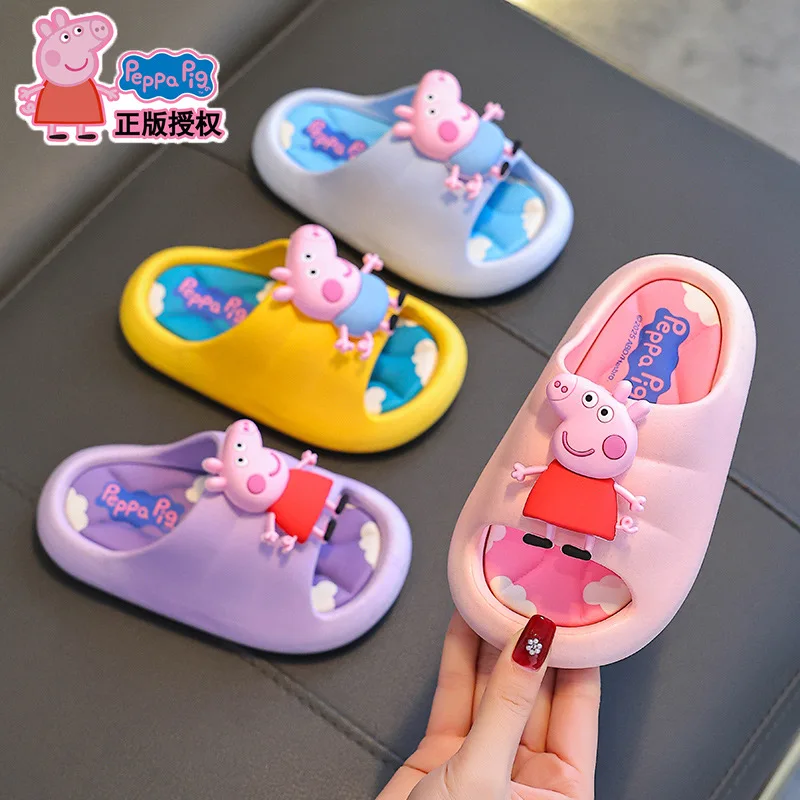 Super new Peppa Pig page sandals summer boys and girls anti-skid soft bottom cute bathroom shower sandals 5