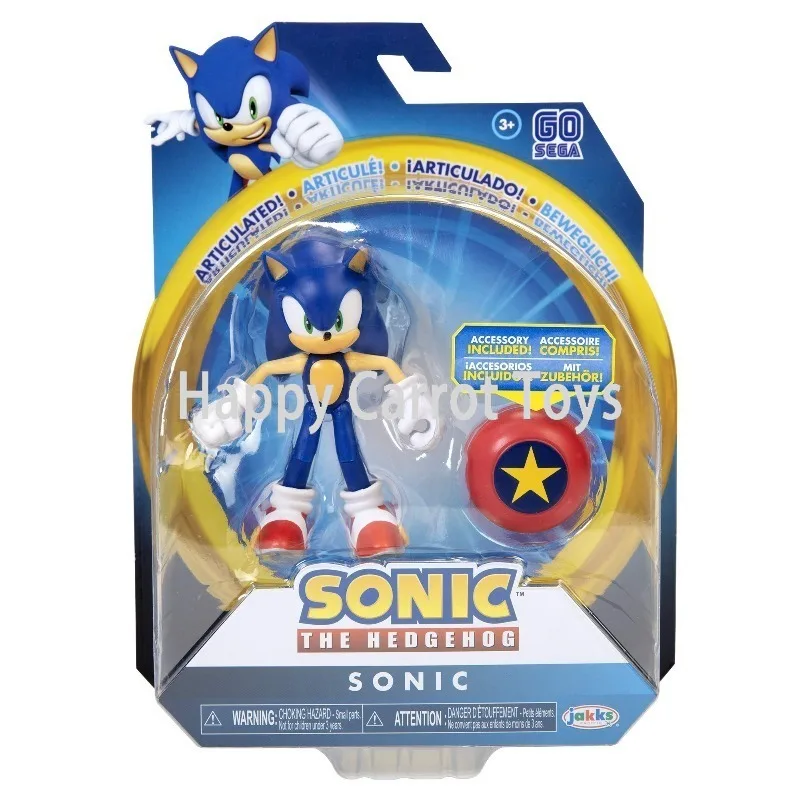Original Sonic The Hedgehog 4 Inch Action Figure Classic Anime Character Collectible Model Exclusive Accessories Diamond Kid Toy 2