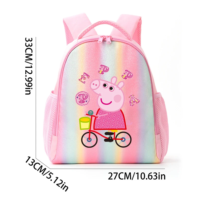 Peppas Pig Series Backpack Cartoon Print Student Schoolbags Large Capacity Book Bag Primary School Supplies Starter's Gifts 2