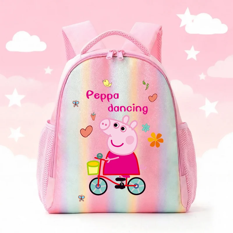 Peppas Pig Series Backpack Cartoon Print Student Schoolbags Large Capacity Book Bag Primary School Supplies Starter's Gifts 1