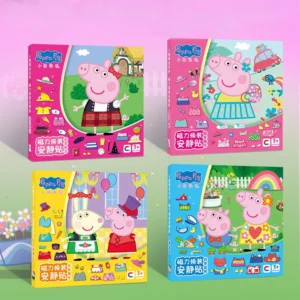 Peppa Pig Magnetic Quiet Book Cut Free Male And Female Costume Changing Toy Children's Birthday Gift Family Toys 1