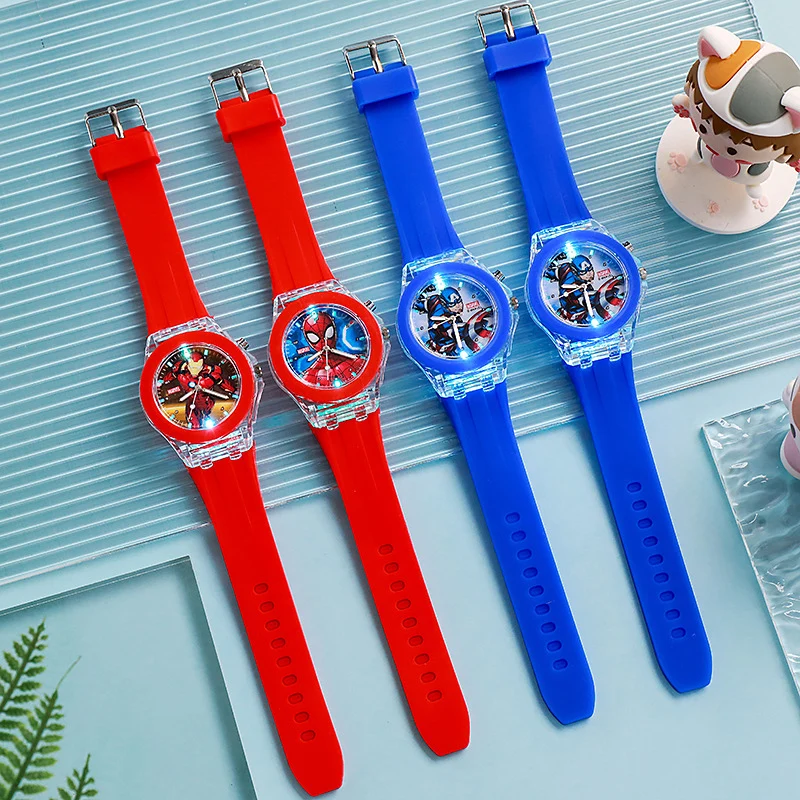 Cute Spiderman Children Watches with Color Flash Light 2