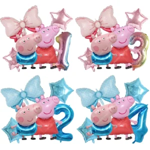 6PCS Anime Creative Foil Balloons Set Cartoon Peppa Pigs Cute Balloon Birthday Party Supplies Baby Shower Home Decor Gifts 2026 1