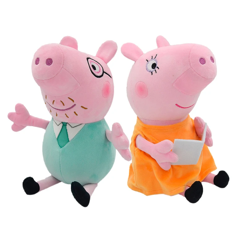 Peppa Pig George Pig Mom Dad Set Plush Toy George Pig Family Plush Doll dinosaur Party Decoration Original box Gift For Children 5