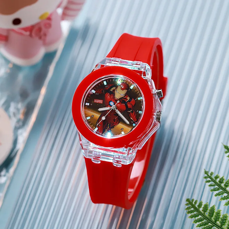 Cute Spiderman Children Watches with Color Flash Light 5