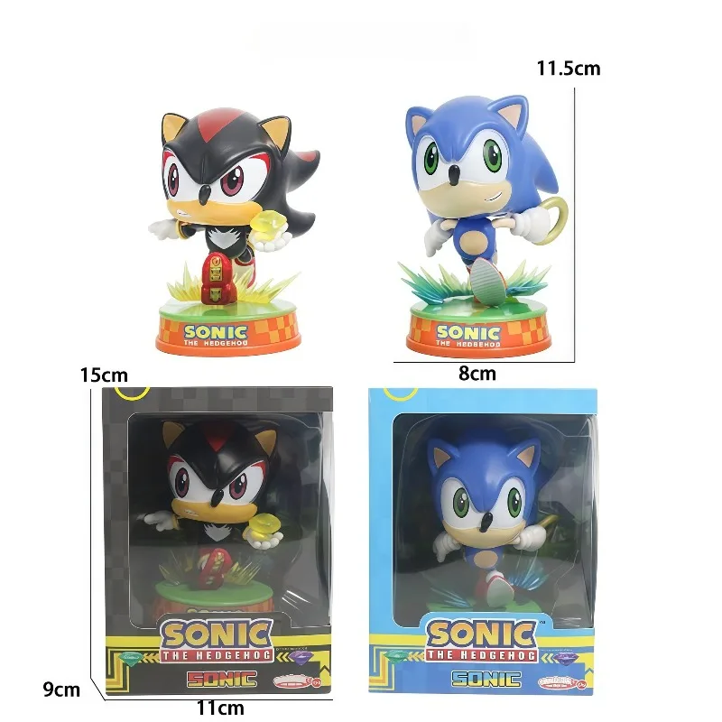 11CMSet Sonic Figure Tails Werehog Action Figures Knuckles Doll Dr. Eggman Cartoon Figurines Collectible Dolls Kids Hedgehog Toy 6