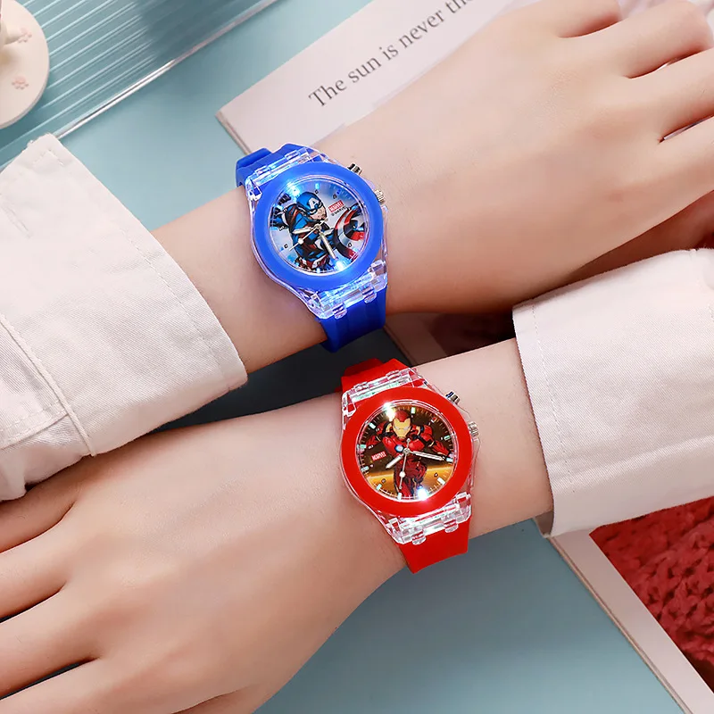 Cute Spiderman Children Watches with Color Flash Light 6