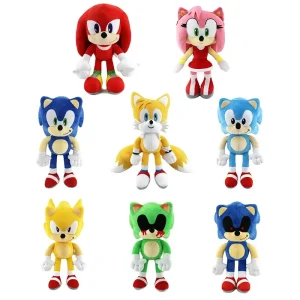 Hot-selling Original The Hedgehog 30cm New Super Plush Shadow Tails Knuckles Doll Cartoon Sonic Anime Plush Toy for Kid’s Gift 1