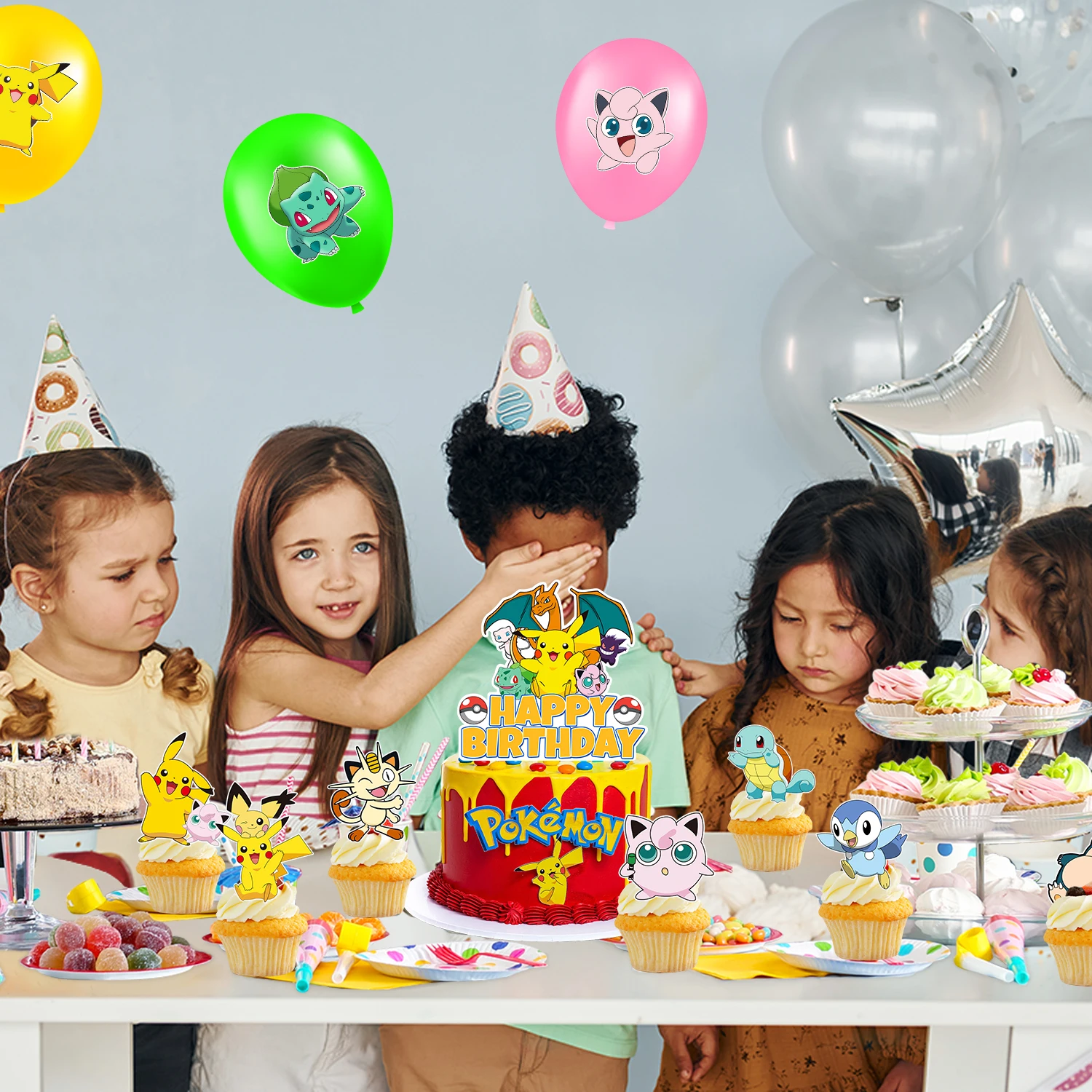 Pokemon Cupcake Toppers for Pokemon Birthday Decorations Supplies 2