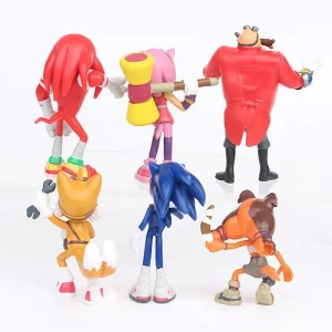 6pcs/Set Sonic Action Figures Tails Werehog Knuckle Dolls Dr. Eggman Cartoon Figure Collection Dolls Children's Hedgehog Toy 1