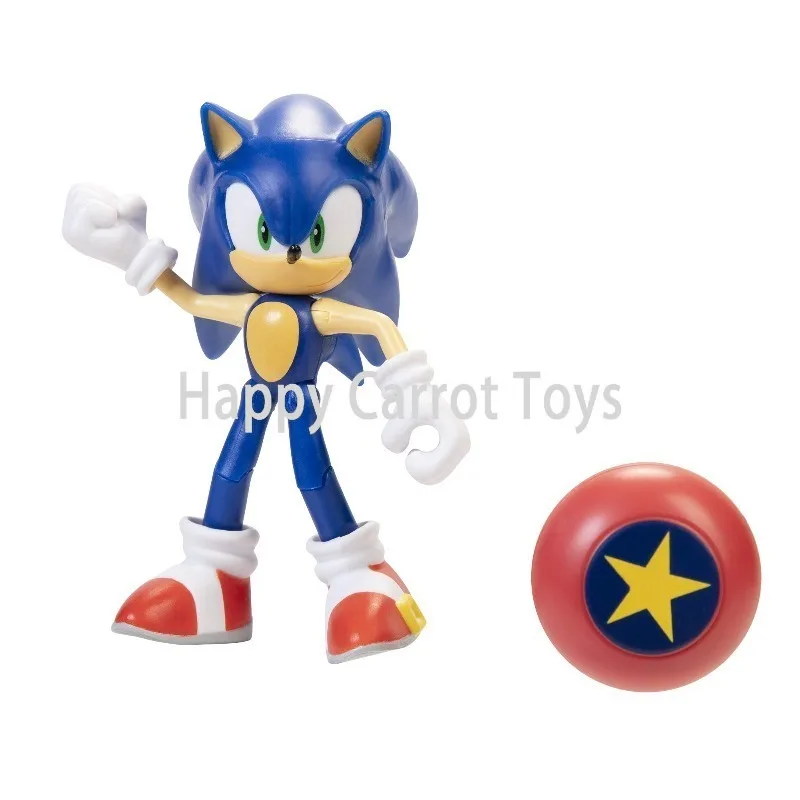 Original Sonic The Hedgehog 4 Inch Action Figure Classic Anime Character Collectible Model Exclusive Accessories Diamond Kid Toy 4