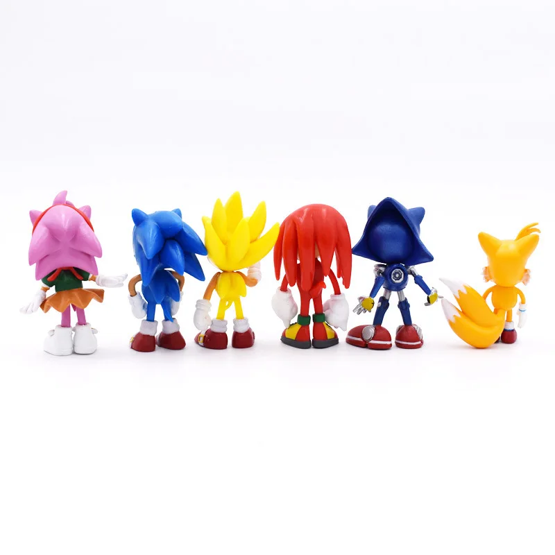 6pcs/set Super Sound Sonic Movie Game Dolls Shadow Hedgehog PVC Figure Model Toy Kids Birthday Gift 3