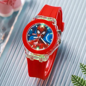 Cute Spiderman Children Watches with Color Flash Light 1