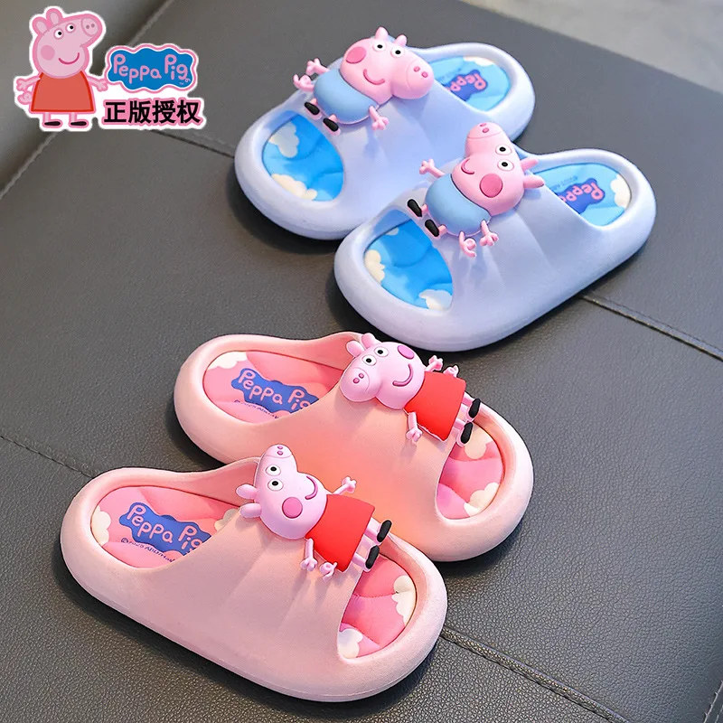 Super new Peppa Pig page sandals summer boys and girls anti-skid soft bottom cute bathroom shower sandals 4