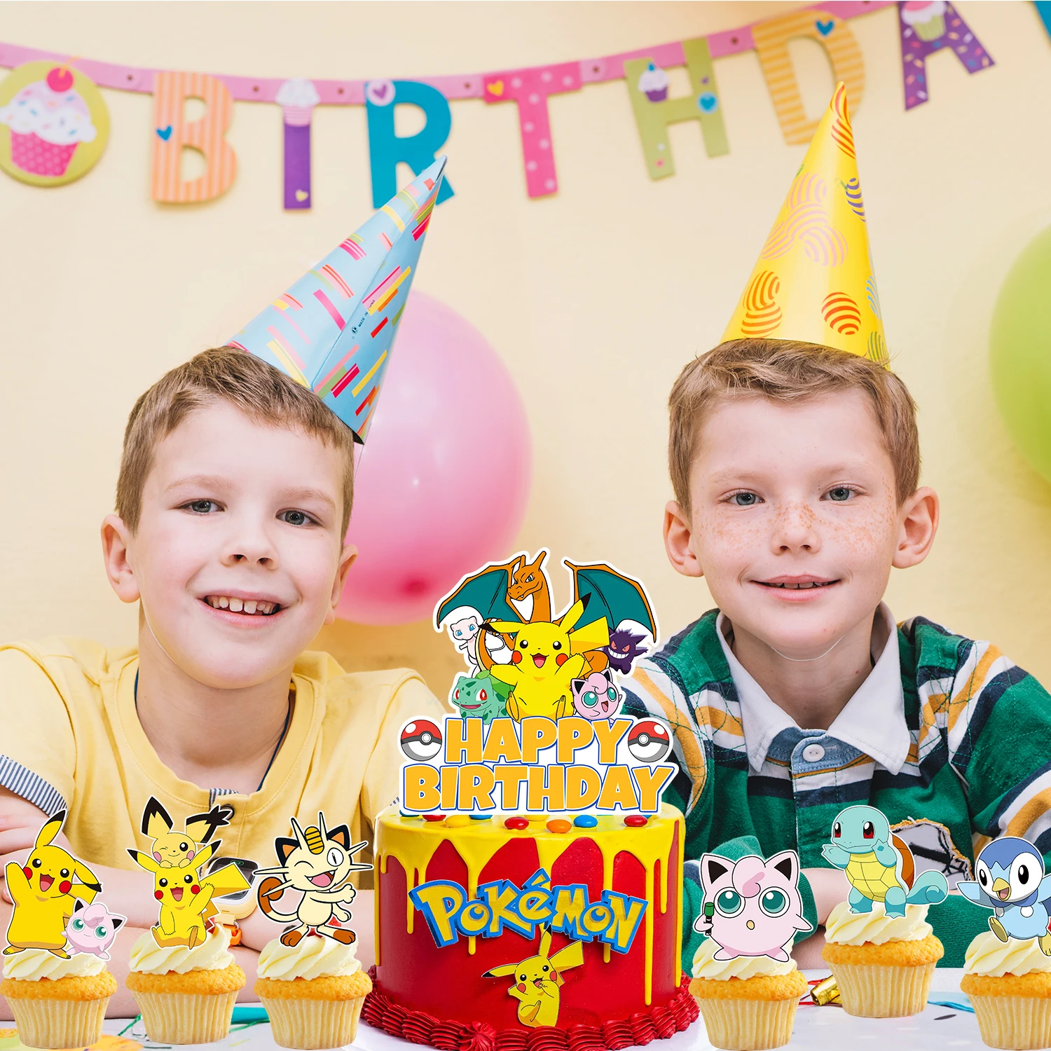 Pokemon Cupcake Toppers for Pokemon Birthday Decorations Supplies 3