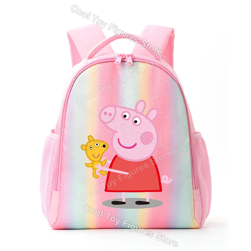 Peppas Pig Series Backpack Cartoon Print Student Schoolbags Large Capacity Book Bag Primary School Supplies Starter's Gifts 5