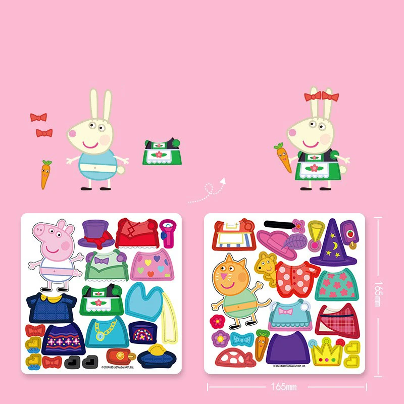 Peppa Pig Magnetic Quiet Book Cut Free Male And Female Costume Changing Toy Children's Birthday Gift Family Toys 4