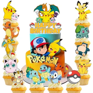 Pokemon Cupcake Toppers for Pokemon Birthday Decorations Supplies 1