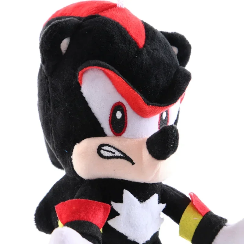 20cm Sonic Plush Doll keychain Toys Cartoon PP Cotton Black Blue Shadow Hedgehog Soft Stuffed pendant Home Decoration kids Gift 5